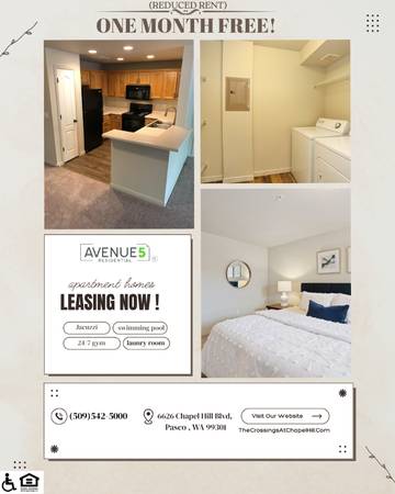 $1,615 / 1br - 992ft2 - Enjoy one month free on select apartments! (6626 Chapel Hill Blvd, Pasco, WA)63879022747265120