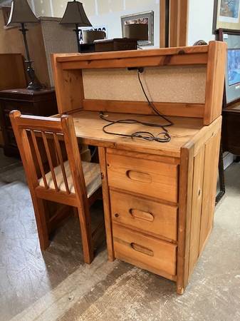 Solid Wood Desk with Chair - This End Up brand 65090 1