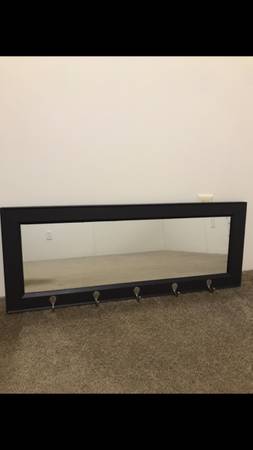 Wall mirror with 5 clothes hooks 1