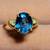 Vintage Natural London Blue Topaz and Diamond 14K Gold Ring 18 thumbnail