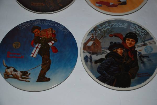 Platos de Navidad de Edwin Knowles Norman Rockwell 1978-1982 - $47 (Poulsbo)63471460500355122