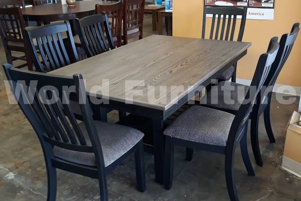 FREE DELIVERY!  $0 Down! Farmhouse 7 Pieces dining set 1