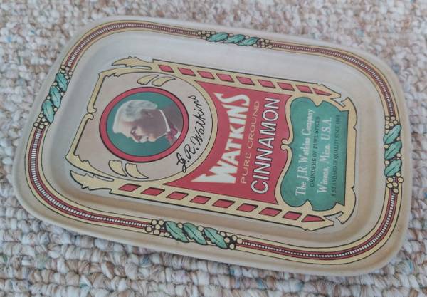 Vintage Watkins Cinnamon125th Anniversary Tin Trays 1
