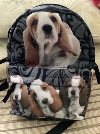 Backpack/ Lunch Bag.  Bassett Dog +Puppies 1