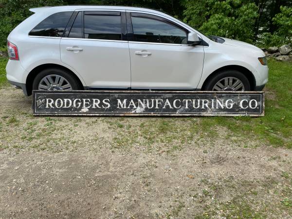 Early Wood Advertising Trade sign -12ft -The Rodger’s Manufacturing Co 1