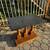 Vintage Black stone top and walnut coffee table 2 thumbnail