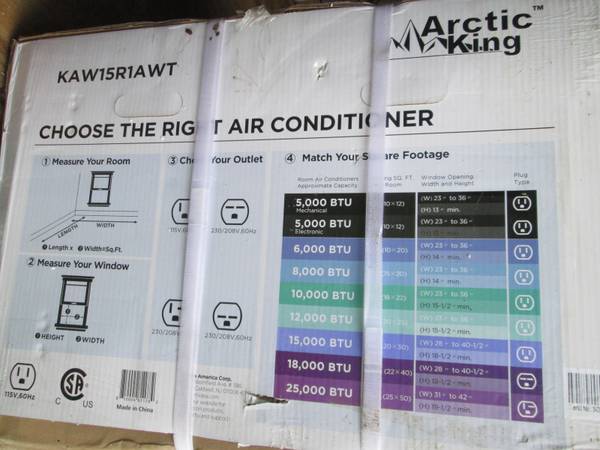 15,000 BTU  Artic King Window Air Conditioner- New In Box 1