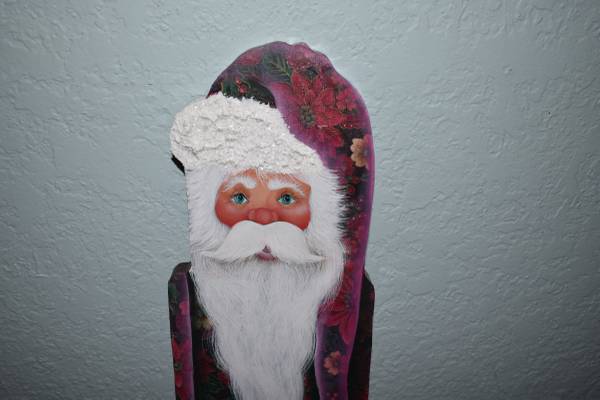 Handcrafted Santa--Tole Painted  Countdown Calendar vintage 1