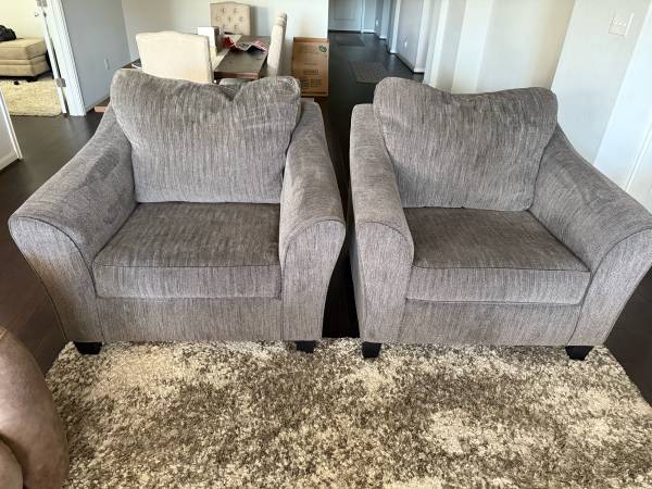 Gray oversized lounge chairs 1