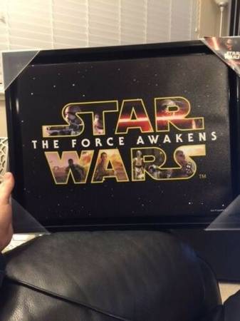 Star Wars Typography The Force Awakens Canvas Picture 14" x 18" x 1.25 1
