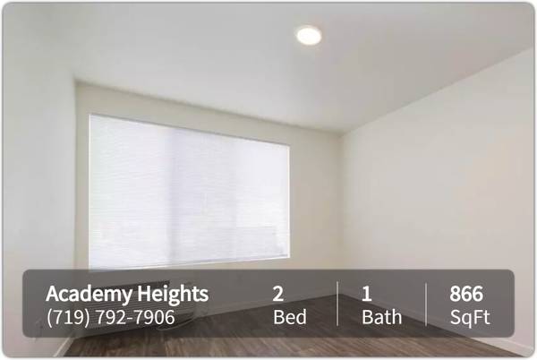 $1,441 / 2 habitaciones - 866 pies² - Los sueños encuentran su hogar aquí: ¡Reserve nuestro codiciado apartamento de 2 habitaciones y 1 baño ahora! (Colorado Springs)63686691334145120