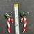 Christmas 1960’s candy cane and holly earrings w screw back, in painte 2 thumbnail