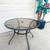 Nice round patio / garden table ( metal & glass ) See pictures for measurements 1 thumbnail