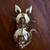 Vintage Signed Dodd Cat Brooch Pin Amber Clear Rhinestones and Faux Pearls 1 3/4 2 thumbnail