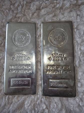 RCM Silver Bullion 100 oz bar 1