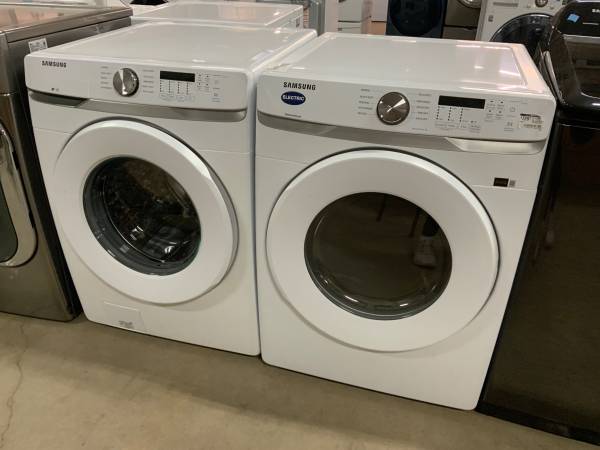 **SAMSUNG WHITE FRONT LOAD, ELECTRIC WASHER DRYER SET**ON SALE NOW 1