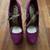 Women’s Pink Wild Pair Platform Heels with Gold Colored Strap Size 8.5 2 thumbnail