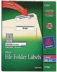 Avery 5766 File Folder Labels, 2/3" x 3-7/16" 1500 Printable Labels 1