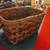 LARGE Amish (Osakis) WICKER BASKET - green/red with leather handles 1 thumbnail