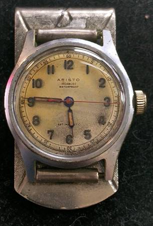 🎖️1950's Swiss Military Style STERLING SILVER WATCH MONEY CLIP🎖️ 1