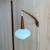 1960s Danish Teak Wall Light with Frosted Glass Shade 1 thumbnail