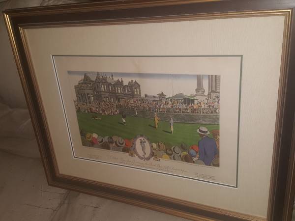 Rare Bobby Jones 1930 lithograph Currier Ives British 1