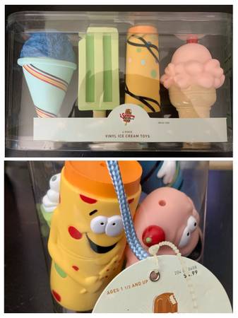 I Scream For Summer Vinyl Ice Cream Dog Toys/Bath Toys-2 Sets of 4 NIB 1