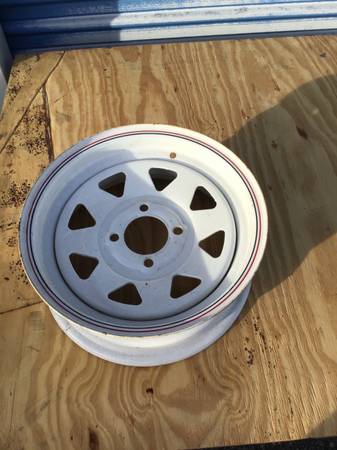 13x4.5 White spoke trailer wheel 1
