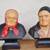 Pair of Hans Huggler-Wyss carved wood bust sculpture of man and woman 5 thumbnail