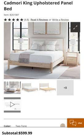 Stylish King bedframe (New) 1