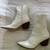 White Crocodile Embossed Mid-Calf Boots 2 thumbnail