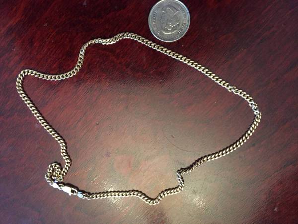 SOLID and HEAVY Yellow Gold 17 inch Necklace that goes around the Neck 1