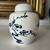 Fitz and Floyd 1976 Vintage Ginger Jar w/Lid Blue On White Floral Pattern 5” 8 thumbnail