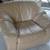 Tan Leather love seat and chair 8 thumbnail