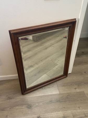 Decorative Wall Mirror, Dark Walnut Finish - 29.25 x 35.25 in 1