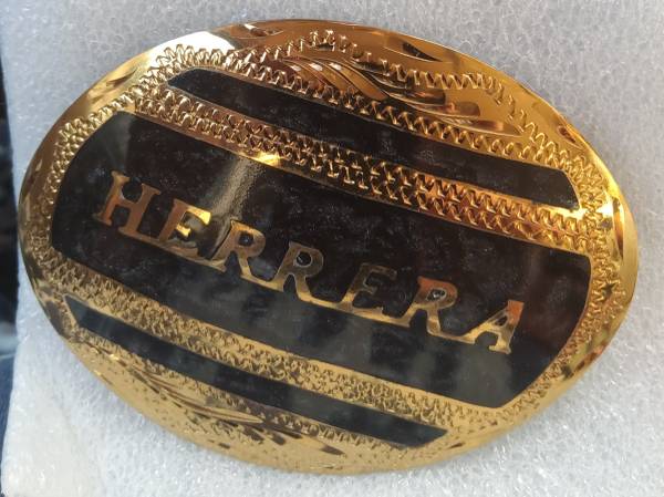 Personalized Bollo/Belt Buckle with Last Name (HERRERA) - New 1