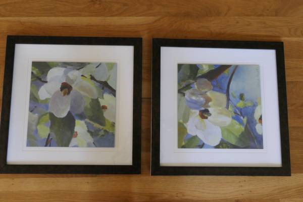 2 Framed Floral Prints Artwork 1