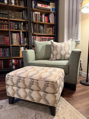 Macy's Custom Armchair and Ottoman 1