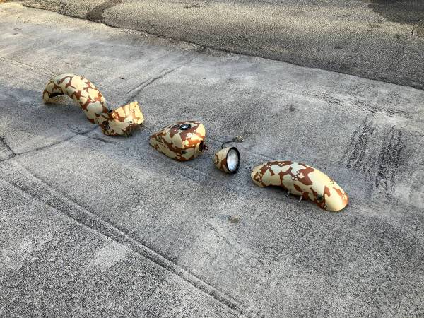 Lucky Strike Swift Chopper tin set gas tank front rear fender oil bag 1