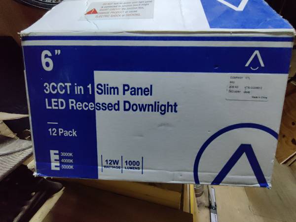 Can lights, electrical boxes, Decora plates, and ceiling fan 1