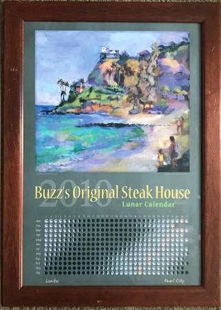 Framed Buzz’s Original Steak House Print 2010 Lunar Calendar 1