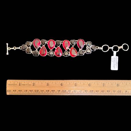 Ruby and Onyx Hearts Bracelet 1