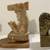 Vintage Bookend Set - Onyx Mayan Figurine -OR- Brass Ram Head Bookends 2 thumbnail