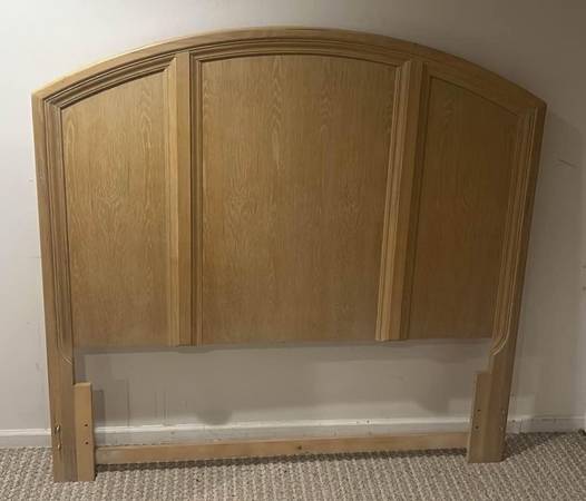 Vintage Oak Queen Headboard by Stanley 1