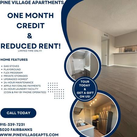 📢 HUGE SAVINGS! GET 1 MONTH FREE & REDUCED RENT! 1