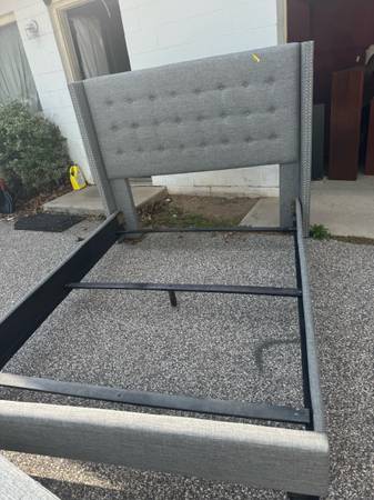 Queen headboard and footboard inside rails and chest 1