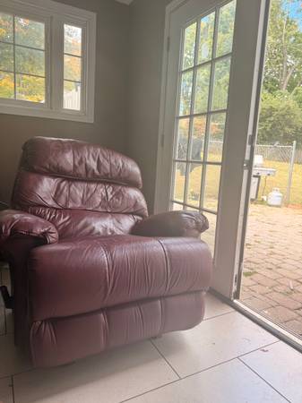 Free real leather couch, loveseat and berkline recljner