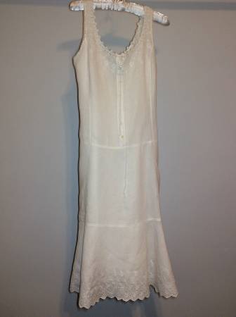 Ralph Lauren White Linen Embroidered Shift Dress, 10 1