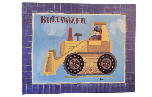 VINTAGE BULLDOZER ON CANVAS 1