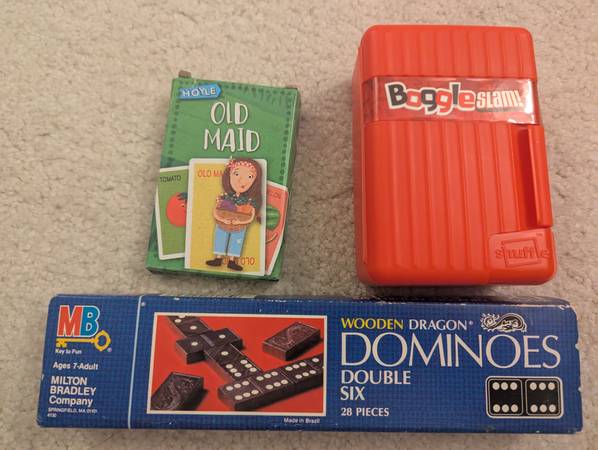 Card and Domino Game Set old maid boggle slam milton bradley hoyle car 1